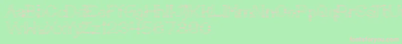 Czcionka LittleRainyDay – różowe czcionki na zielonym tle
