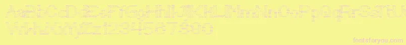 LittleRainyDay-fontti – vaaleanpunaiset fontit keltaisella taustalla