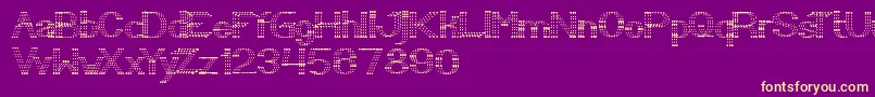 フォントLittleRainyDay – 紫の背景に黄色のフォント