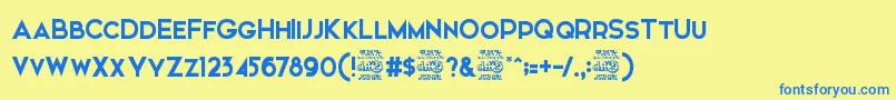 ElkwoodFree Font – Blue Fonts on Yellow Background