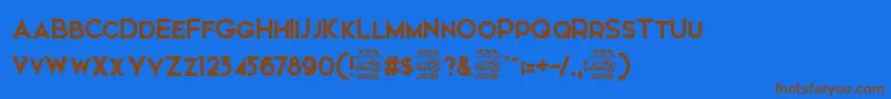 ElkwoodFree Font – Brown Fonts on Blue Background