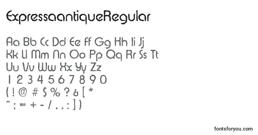 Шрифт ExpressaantiqueRegular – алфавит, цифры, специальные символы