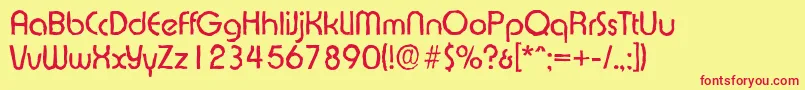 ExpressaantiqueRegular Font – Red Fonts on Yellow Background