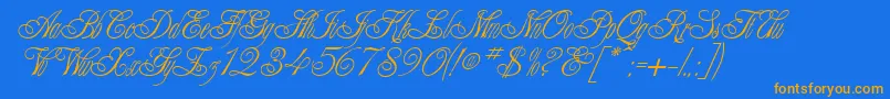 MonteKristo Font – Orange Fonts on Blue Background