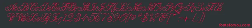 MonteKristo-Schriftart – Rote Schriften auf schwarzem Hintergrund