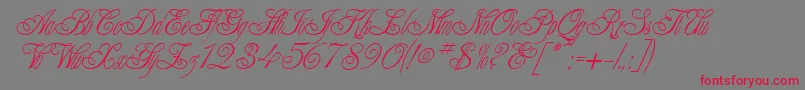 MonteKristo Font – Red Fonts on Gray Background
