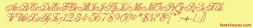 MonteKristo Font – Red Fonts on Yellow Background
