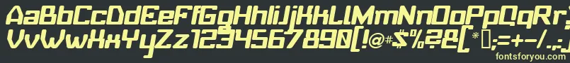フォントBabyui ffy – 黒い背景に黄色の文字