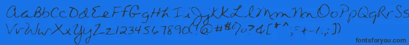 Lehn280 Font – Black Fonts on Blue Background