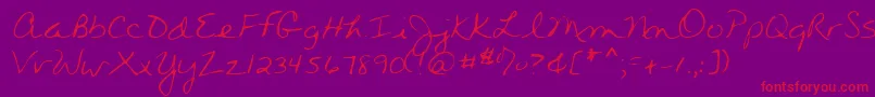 Lehn280 Font – Red Fonts on Purple Background