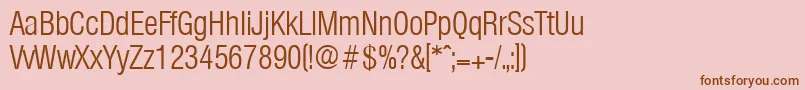 Weitere Informationen zur OlympiaLightcond-Schriftart OlympiaLightcond-Schriftart – Braune Schriften auf rosa Hintergrund