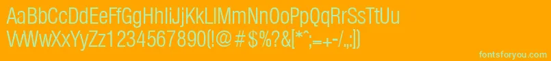 OlympiaLightcond Font – Green Fonts on Orange Background