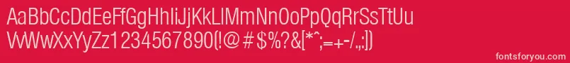 OlympiaLightcond Font – Pink Fonts on Red Background