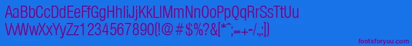 OlympiaLightcond Font – Purple Fonts on Blue Background