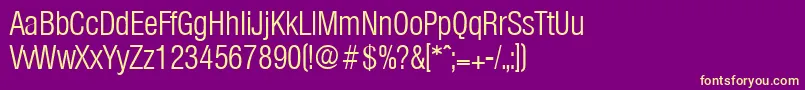 OlympiaLightcond Font – Yellow Fonts on Purple Background