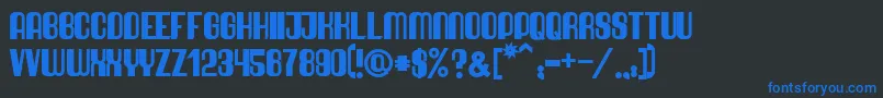 QuimbieUltraHeavy-Schriftart – Blaue Schriften auf schwarzem Hintergrund