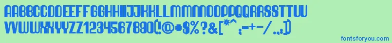 QuimbieUltraHeavy-Schriftart – Blaue Schriften auf grünem Hintergrund