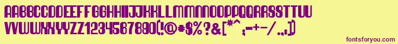 QuimbieUltraHeavy Font – Purple Fonts on Yellow Background