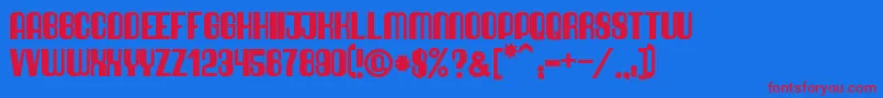 QuimbieUltraHeavy Font – Red Fonts on Blue Background