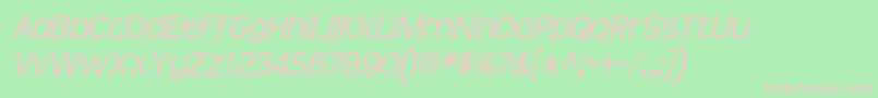 TeenItalic Font – Pink Fonts on Green Background