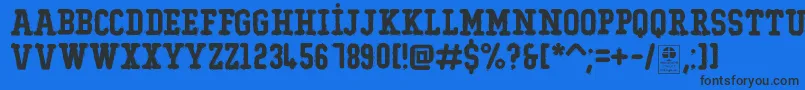 TypoCollegeRockingRoundedDemo Font – Black Fonts on Blue Background