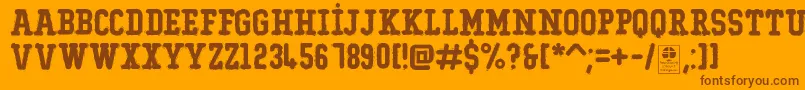 TypoCollegeRockingRoundedDemo Font – Brown Fonts on Orange Background