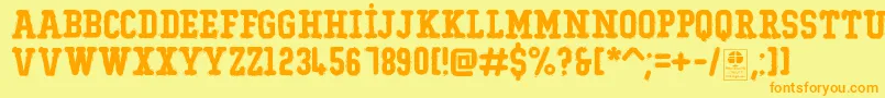 TypoCollegeRockingRoundedDemo Font – Orange Fonts on Yellow Background