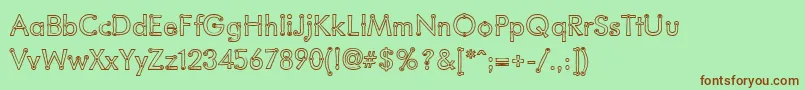 BlacksmithDelightOutlined Font – Brown Fonts on Green Background
