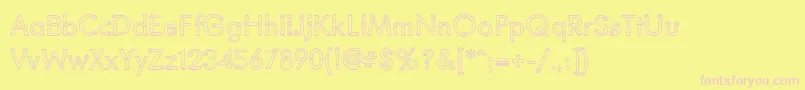 BlacksmithDelightOutlined-fontti – vaaleanpunaiset fontit keltaisella taustalla