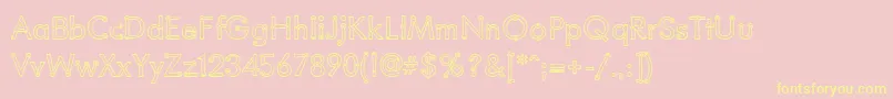 BlacksmithDelightOutlined-Schriftart – Gelbe Schriften auf rosa Hintergrund