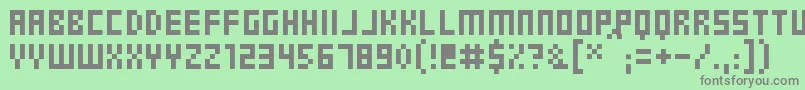 PixelGosub Font – Gray Fonts on Green Background