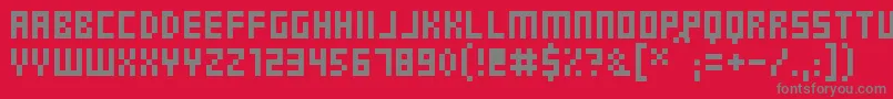 PixelGosub-fontti – harmaat kirjasimet punaisella taustalla