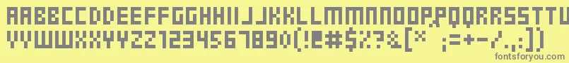 PixelGosub Font – Gray Fonts on Yellow Background