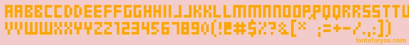 PixelGosub Font – Orange Fonts on Pink Background