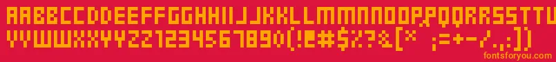 PixelGosub Font – Orange Fonts on Red Background