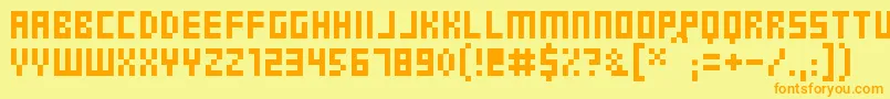 PixelGosub Font – Orange Fonts on Yellow Background