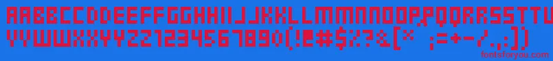 PixelGosub Font – Red Fonts on Blue Background