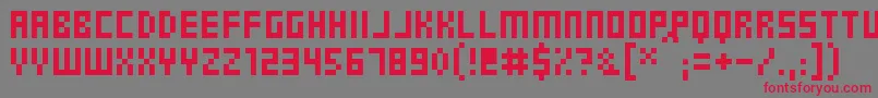 PixelGosub Font – Red Fonts on Gray Background