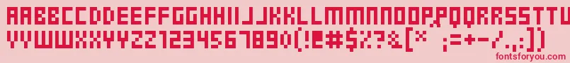 PixelGosub Font – Red Fonts on Pink Background