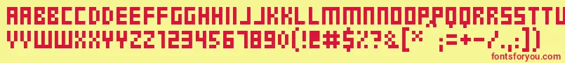 PixelGosub Font – Red Fonts on Yellow Background