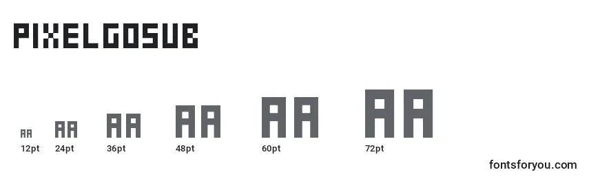 Размеры шрифта PixelGosub