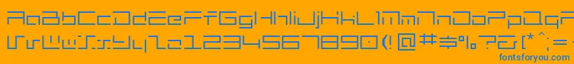 フォントMh – オレンジの背景に青い文字