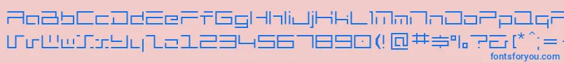 フォントMh – ピンクの背景に青い文字