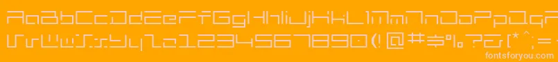 Mh-Schriftart – Rosa Schriften auf orangefarbenem Hintergrund