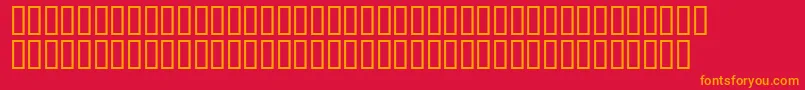 フォントMatrixschedule – 赤い背景にオレンジの文字
