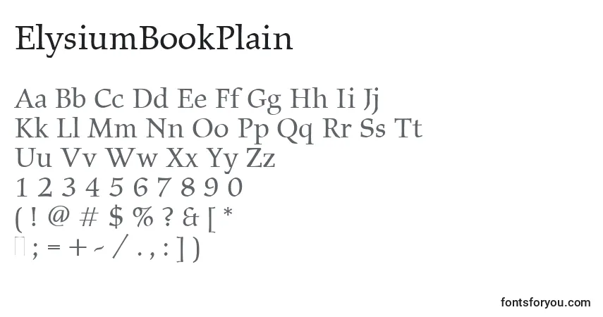 Fuente ElysiumBookPlain - alfabeto, números, caracteres especiales