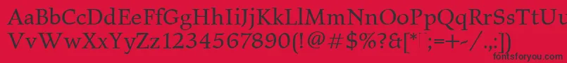 ElysiumBookPlain Font – Black Fonts on Red Background