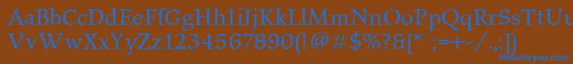 ElysiumBookPlain Font – Blue Fonts on Brown Background