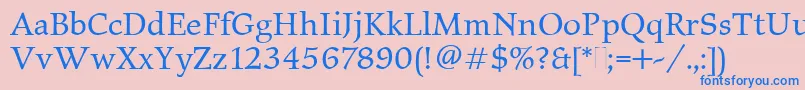 ElysiumBookPlain Font – Blue Fonts on Pink Background