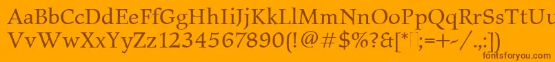 ElysiumBookPlain Font – Brown Fonts on Orange Background